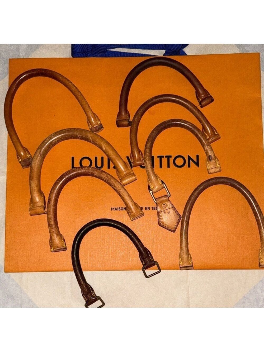 Louis Vuitton Assorted Brown Leather Handles CUT from bags SKU-7198